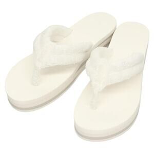 Chanel Beach Sandals Cotton 39c White CC